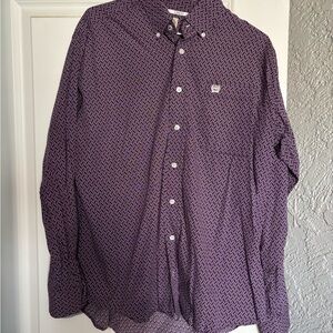 Cinch Men's Purple Geometric Button-Down Shirt